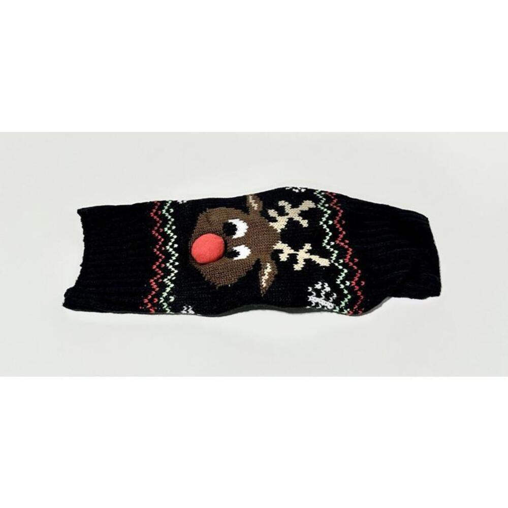 NEW Small Dog Sweater Pet Holiday Christmas Clothes Rudolph Red Nose Knit Size S